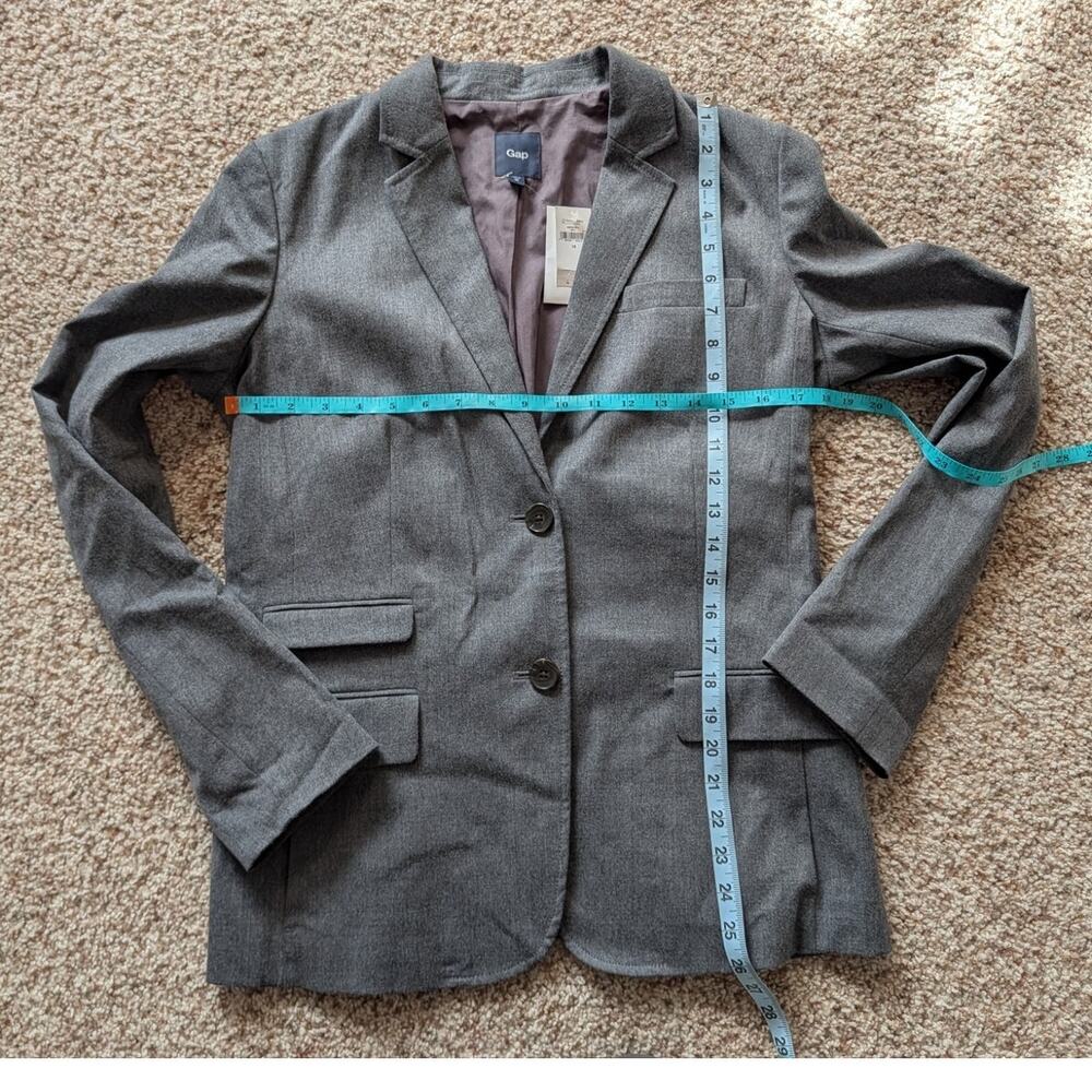 GAP Classic 2 Button Women's Gray wool blend blazer, NWT, size 12 - Picture 4 of 13